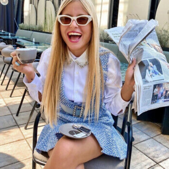 Zara RUFFLED TEXTURED PINAFORE DRESS - Picture 3 of 17